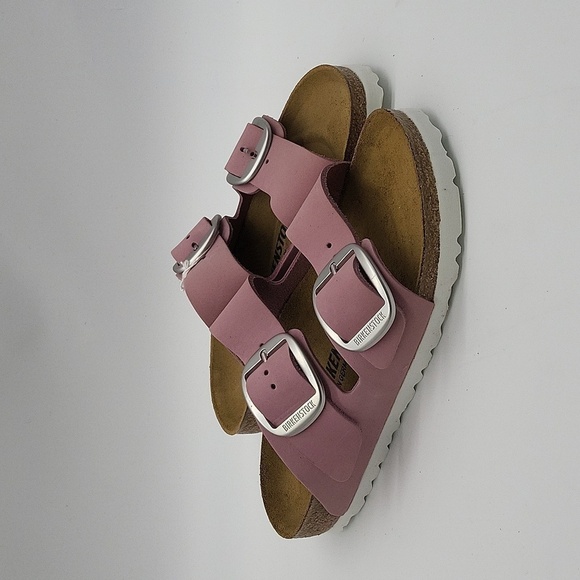 556- Birkenstock Arizona Big Buckle Sandals Pink Leather Size 36 EU / 5 US NWT - Picture 2 of 11